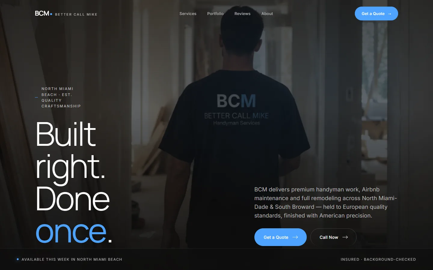 The remodeling website we built for Better Call Mike